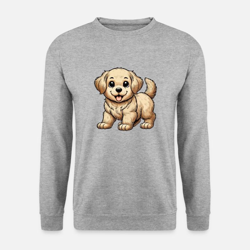 Golden Retriever Welpe - Unisex Pullover - Weißgrau meliert