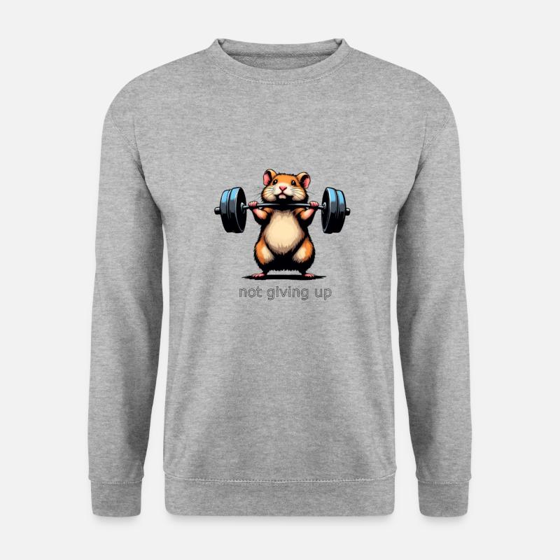 Kleiner Hamster_not giving up - Unisex Pullover - Weißgrau meliert