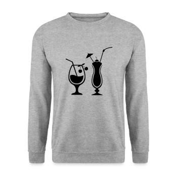 Cocktails - Unisex Sweatshirt - salt & pepper - Front - Alina (178cm) & Michal (187cm)