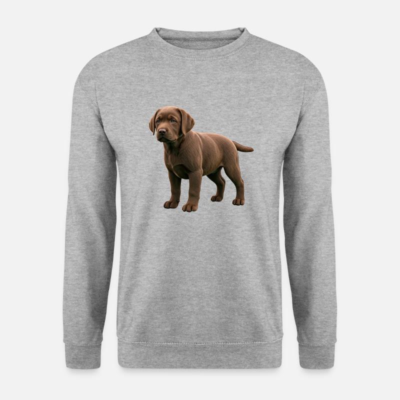 Labrador Welpe echt - Unisex Pullover - Weißgrau meliert