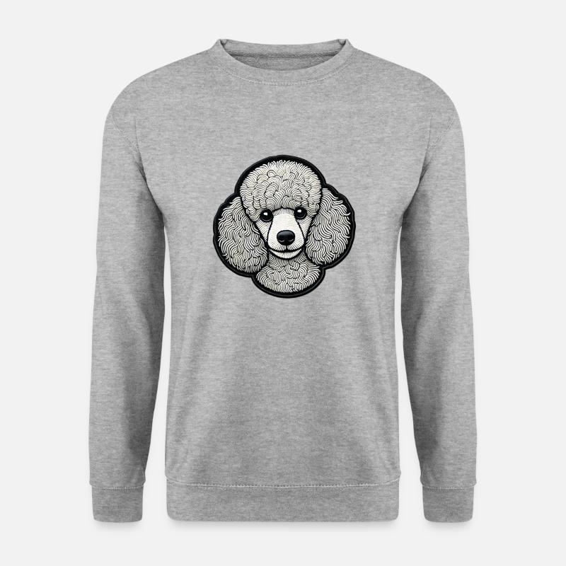 Pudel - Unisex Pullover - Weißgrau meliert