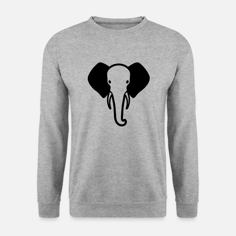 Elefant - Unisex Pullover - Weißgrau meliert
