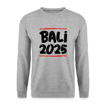 Bali 2025 Spruch - Unisex Pullover - Weißgrau meliert - Vorne - Alina (178cm) & Michal (187cm)