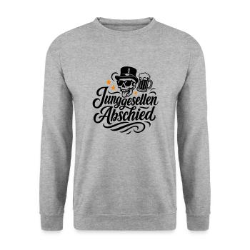 Junggesellen Abschied Party Jga - Unisex Pullover - Weißgrau meliert - Vorne - Alina (178cm) & Michal (187cm)