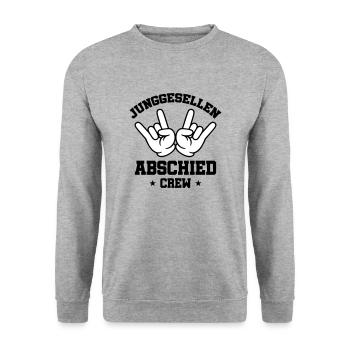 Junggesellenabschied Crew Jga Party - Unisex Pullover - Weißgrau meliert - Vorne - Alina (178cm) & Michal (187cm)