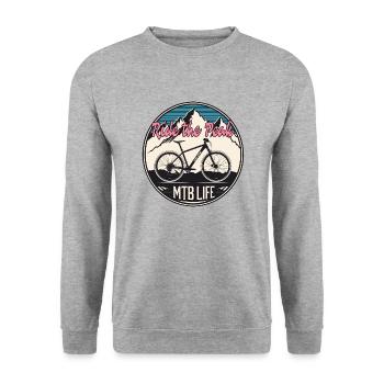 MTB Life - Unisex Sweatshirt - salt & pepper - Front - Alina (178cm) & Michal (187cm)