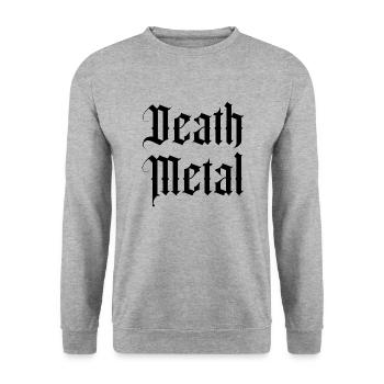 Death Metal ink tatoo logo design - Unisex Sweatshirt - salt & pepper - Front - Alina (178cm) & Michal (187cm)