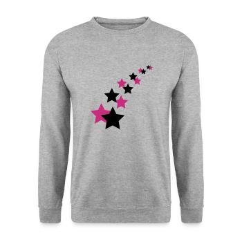Star, stars - Unisex Sweatshirt - salt & pepper - Front - Alina (178cm) & Michal (187cm)