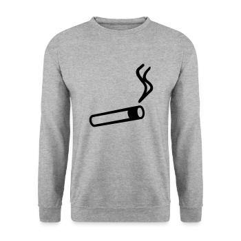Zigarette - Unisex Pullover - Weißgrau meliert - Vorne - Alina (178cm) & Michal (187cm)