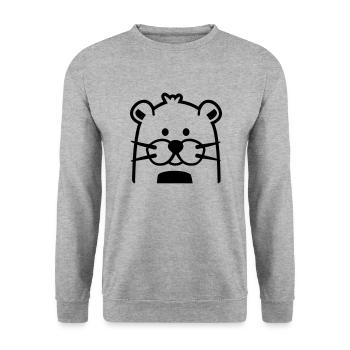 Otter - Unisex Pullover - Weißgrau meliert - Vorne - Alina (178cm) & Michal (187cm)