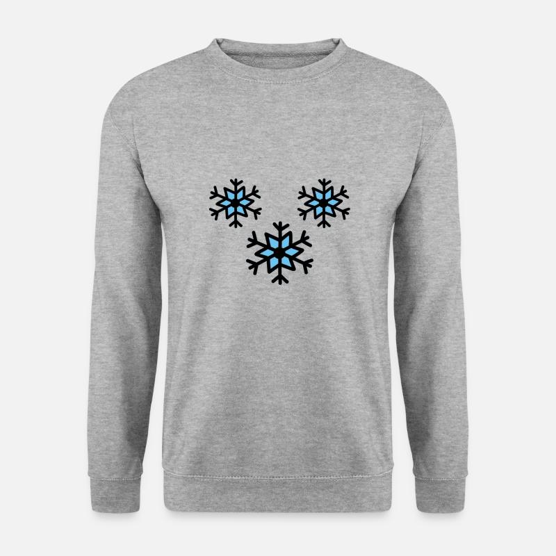 flocons de neige - flocons de neige dessin - Sweat-shirt Unisexe - gris chiné