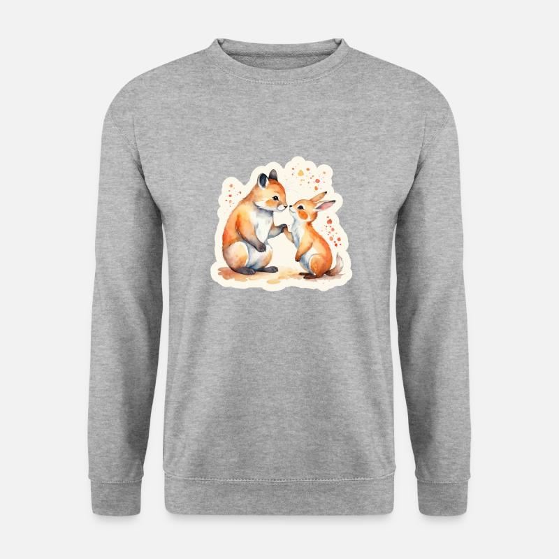 Tierliebe - Unisex Pullover - Weißgrau meliert