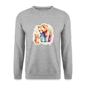 Parent Child Bear - Unisex Sweatshirt - salt & pepper - Front - Alina (178cm) & Michal (187cm)