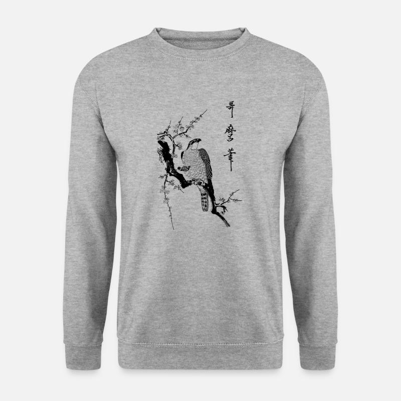 Hawk on a branch - Unisex Sweatshirt - salt & pepper