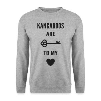 Kangaroos are the key to my heart - Unisex Sweatshirt - salt & pepper - Front - Alina (178cm) & Michal (187cm)