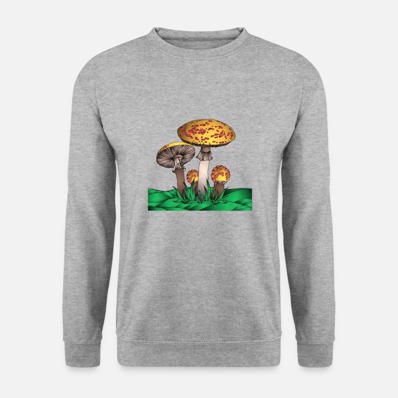 Magic Mushroom - Unisex Pullover - Weißgrau meliert