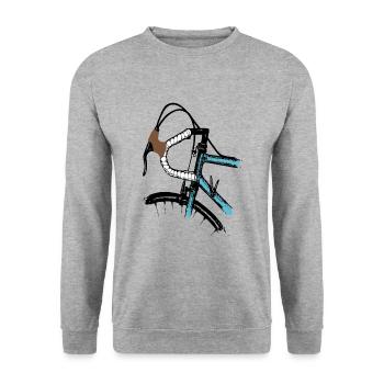 Road Bike Bike Retro Design - Unisex Sweatshirt - salt & pepper - Front - Alina (178cm) & Michal (187cm)