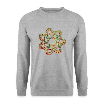 Nœud celtique 9 E 110 - Sweat-shirt Unisexe - gris chiné - Devant - Alina (178cm) & Michal (187cm)
