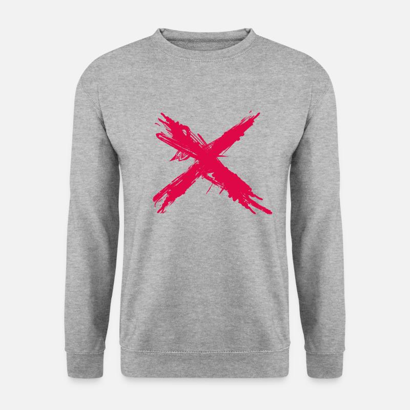 Splash Cross rot - Unisex Pullover - Weißgrau meliert