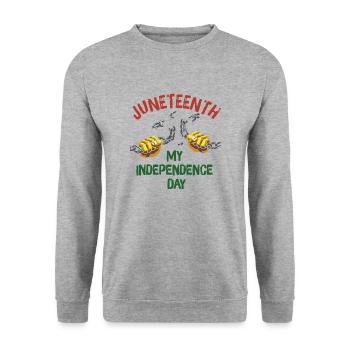 Juneteenth Black History Day Pride Gift - Unisex Sweatshirt - salt & pepper - Front - Alina (178cm) & Michal (187cm)