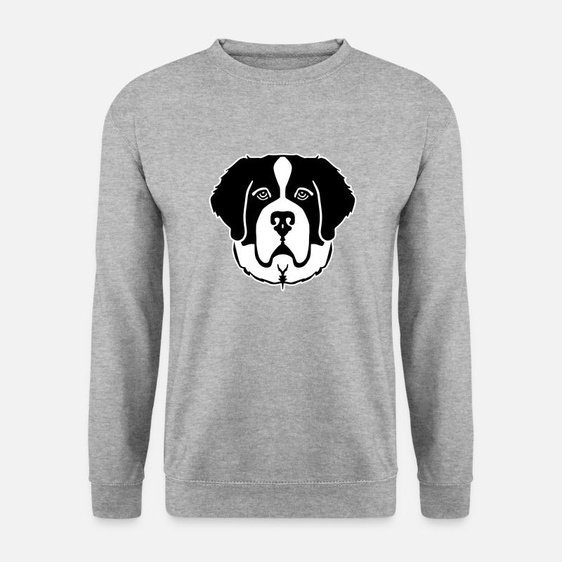 Bernhardiner - Unisex Pullover - Weißgrau meliert