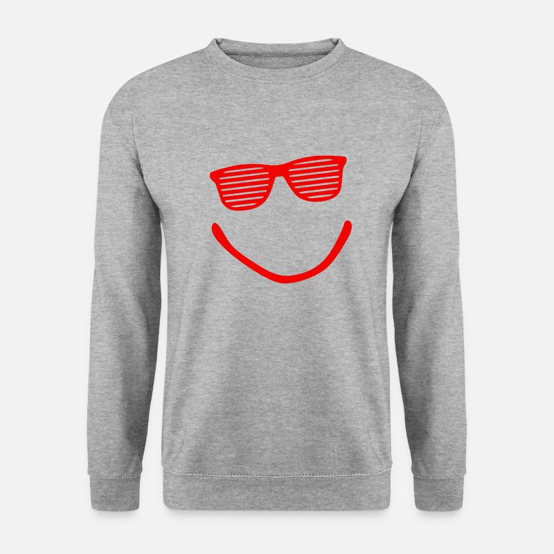 Big Smile - Smiley - Sonnenbrille - Unisex Pullover - Weißgrau meliert