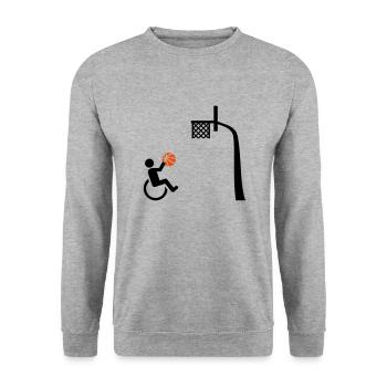 Basketball en fauteuil roulant - Sweat-shirt Unisexe - gris chiné - Devant - Alina (178cm) & Michal (187cm)