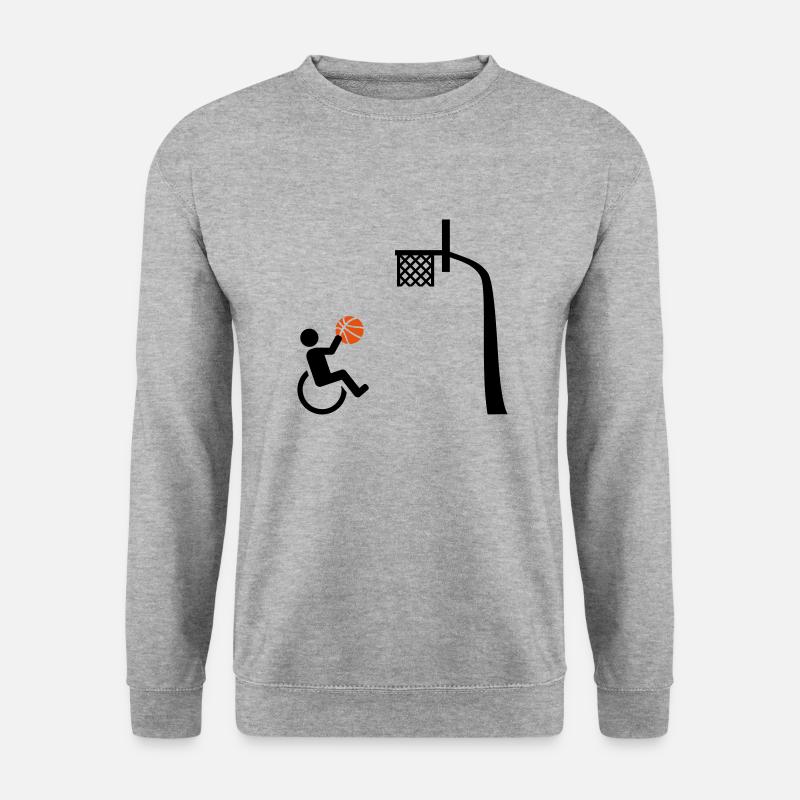 Rollstuhlbasketball - Unisex Pullover - Weißgrau meliert
