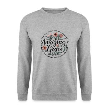 Incredible Grace – God's Gift of Faith - Unisex Sweatshirt - salt & pepper - Front - Alina (178cm) & Michal (187cm)