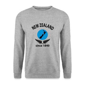 New Zealand Design 5 - Unisex Sweatshirt - salt & pepper - Front - Alina (178cm) & Michal (187cm)