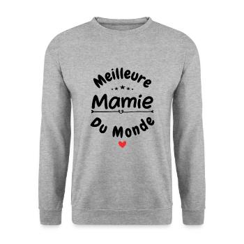 Meilleure mamie du monde - Sweat-shirt Unisexe - gris chiné - Devant - Alina (178cm) & Michal (187cm)