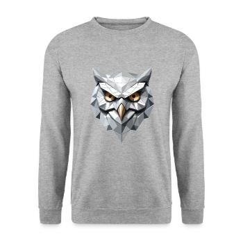 Masque de hibou - Design Low Poly - Sweat-shirt Unisexe - gris chiné - Devant - Alina (178cm) & Michal (187cm)