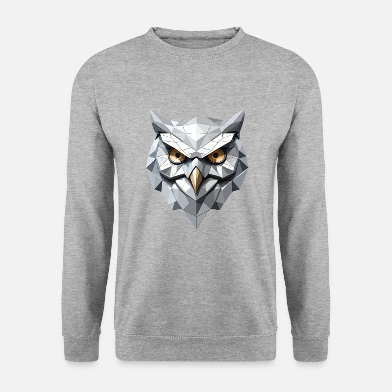 Owl Mask - Low Poly Design - Unisex Sweatshirt - salt & pepper