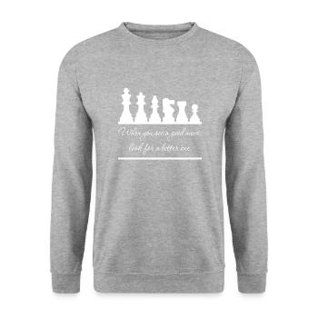 Chess - Always look for a better move - Unisex Sweatshirt - salt & pepper - Front - Alina (178cm) & Michal (187cm)
