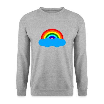 Regenbogen - Unisex Pullover - Weißgrau meliert - Vorne - Alina (178cm) & Michal (187cm)