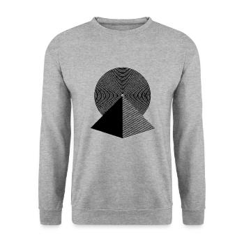 PYRAMIDE - Unisex Pullover - Weißgrau meliert - Vorne - Alina (178cm) & Michal (187cm)