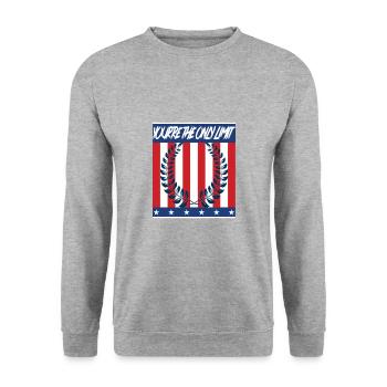 Youre the only limit - Unisex Pullover - Weißgrau meliert - Vorne - Alina (178cm) & Michal (187cm)