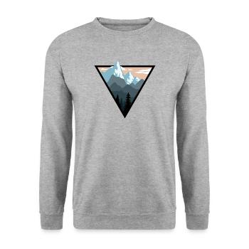 Logo montagne - Sweat-shirt Unisexe - gris chiné - Devant - Alina (178cm) & Michal (187cm)