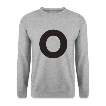O - Unisex Sweatshirt - salt & pepper - Front - Alina (178cm) & Michal (187cm)