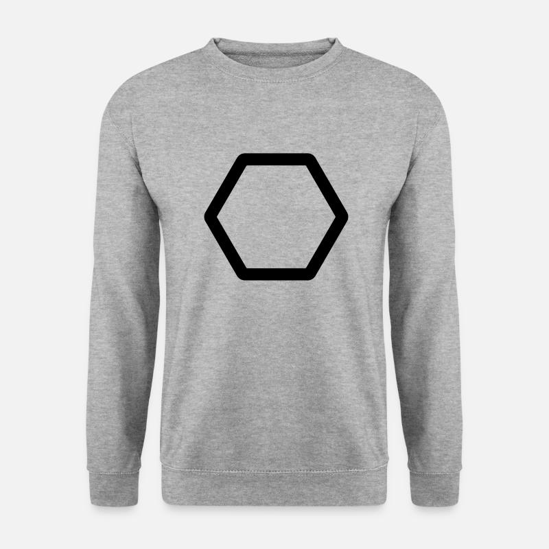 Hexagon - Unisex Pullover - Weißgrau meliert