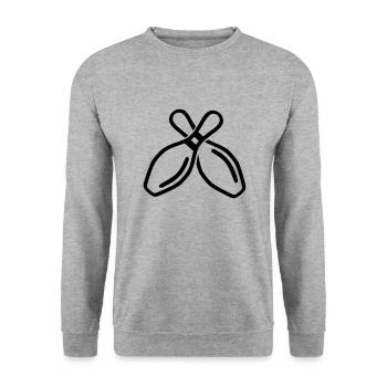 bowling - Unisex Sweatshirt - salt & pepper - Front - Alina (178cm) & Michal (187cm)