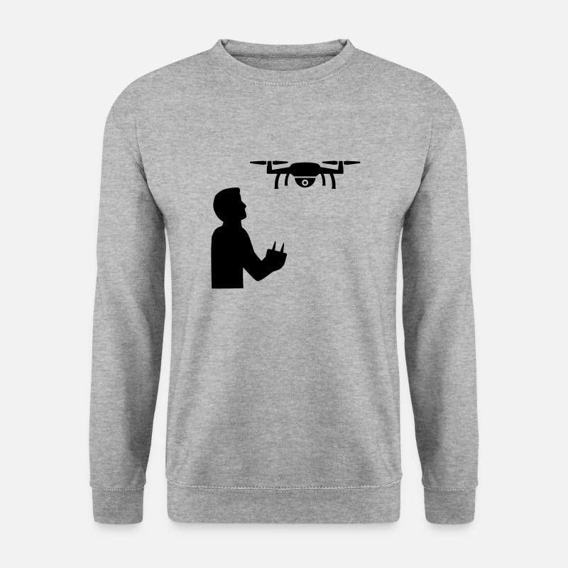 Drohne - Unisex Pullover - Weißgrau meliert