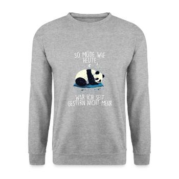 So müde wie Heute war ich seit Gestern nicht mehr - Unisex Pullover - Weißgrau meliert - Vorne - Alina (178cm) & Michal (187cm)