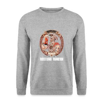 Gepflegt Einen Hinter Die Rüstung Römern Party - Unisex Pullover - Weißgrau meliert - Vorne - Alina (178cm) & Michal (187cm)