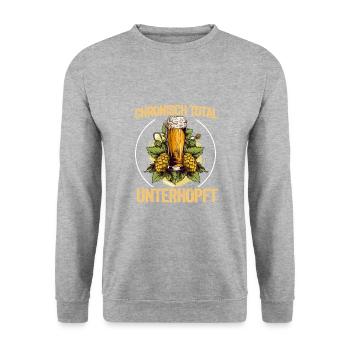 Herren Vatertag Unterhopft Bier Party Lustiger - Unisex Pullover - Weißgrau meliert - Vorne - Alina (178cm) & Michal (187cm)