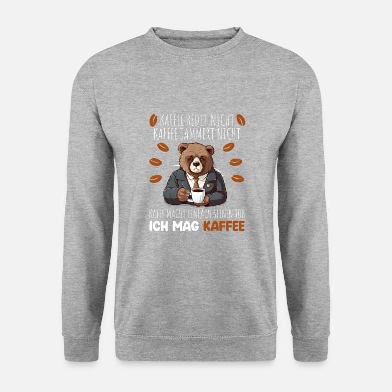 Kaffee Redet Nicht Beruf Job Spruch Filterkaffee - Unisex Pullover - Weißgrau meliert