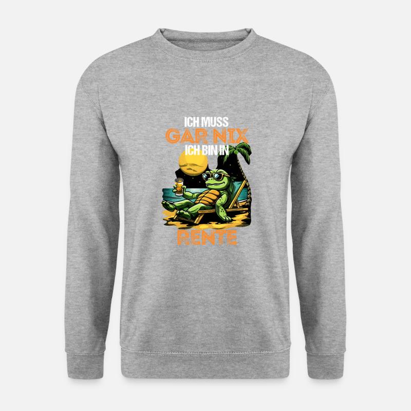 Pension Ich muss Gar Nix! Ich bin in Rente Opa Oma - Unisex Pullover - Weißgrau meliert