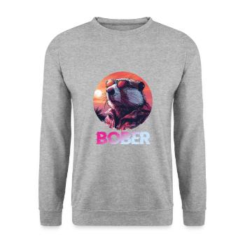 Bober Bóbr Koszula Jakie Bydle Polnisch Meme - Unisex Pullover - Weißgrau meliert - Vorne - Alina (178cm) & Michal (187cm)