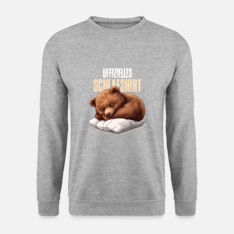 Offizielles Schlafshirt Bär - Unisex Pullover - Weißgrau meliert