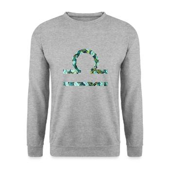 sternzeichen waage e 241 - Unisex Pullover - Weißgrau meliert - Vorne - Alina (178cm) & Michal (187cm)